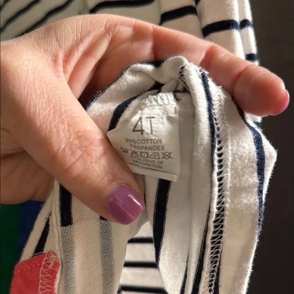 Striped Dress with Embroidered Rainbow Design - Picture 5 of 5